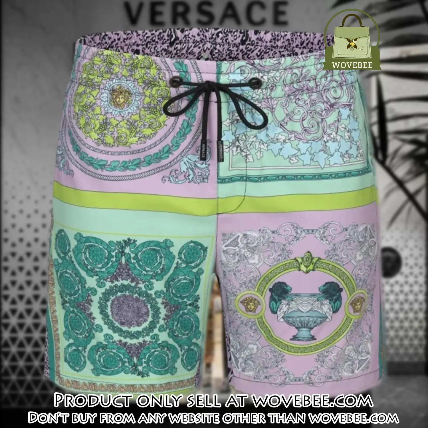 Versace 3d luxury new all over print shorts pants for men wvb0045955